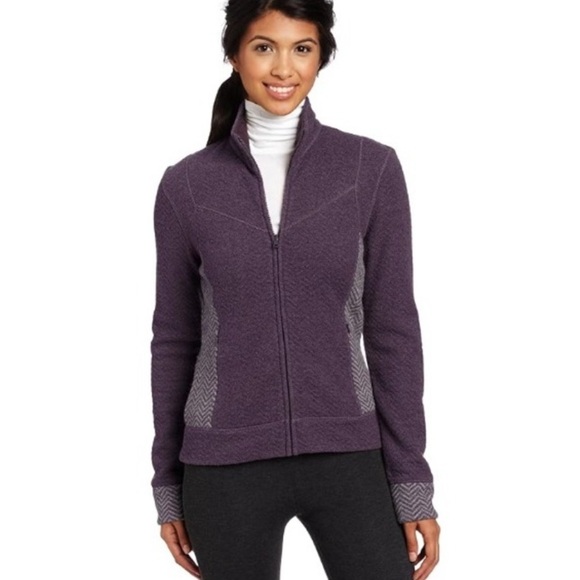 PrAna Purple WOOL blend Zip Up Jacket. Size XL - Picture 1 of 14